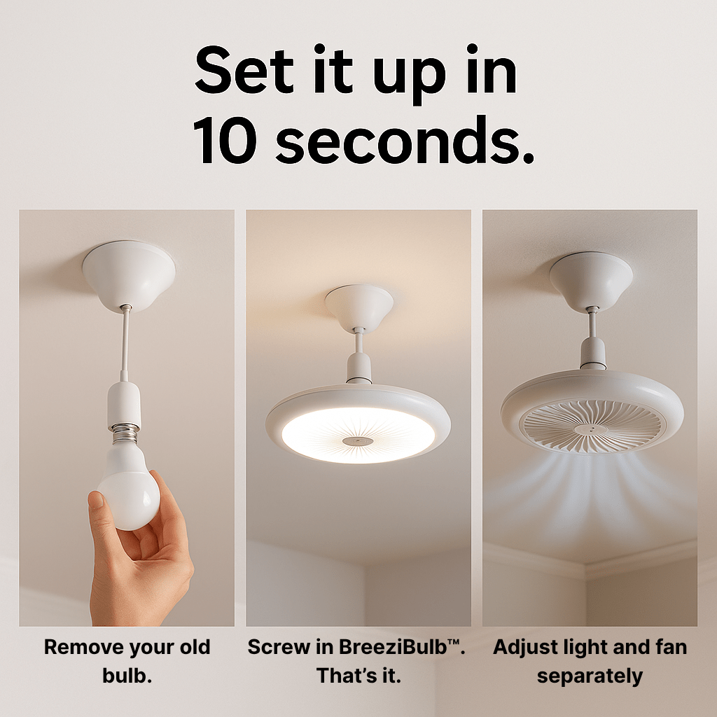 BreeziBulb™ – Fan + Light in One Bulb