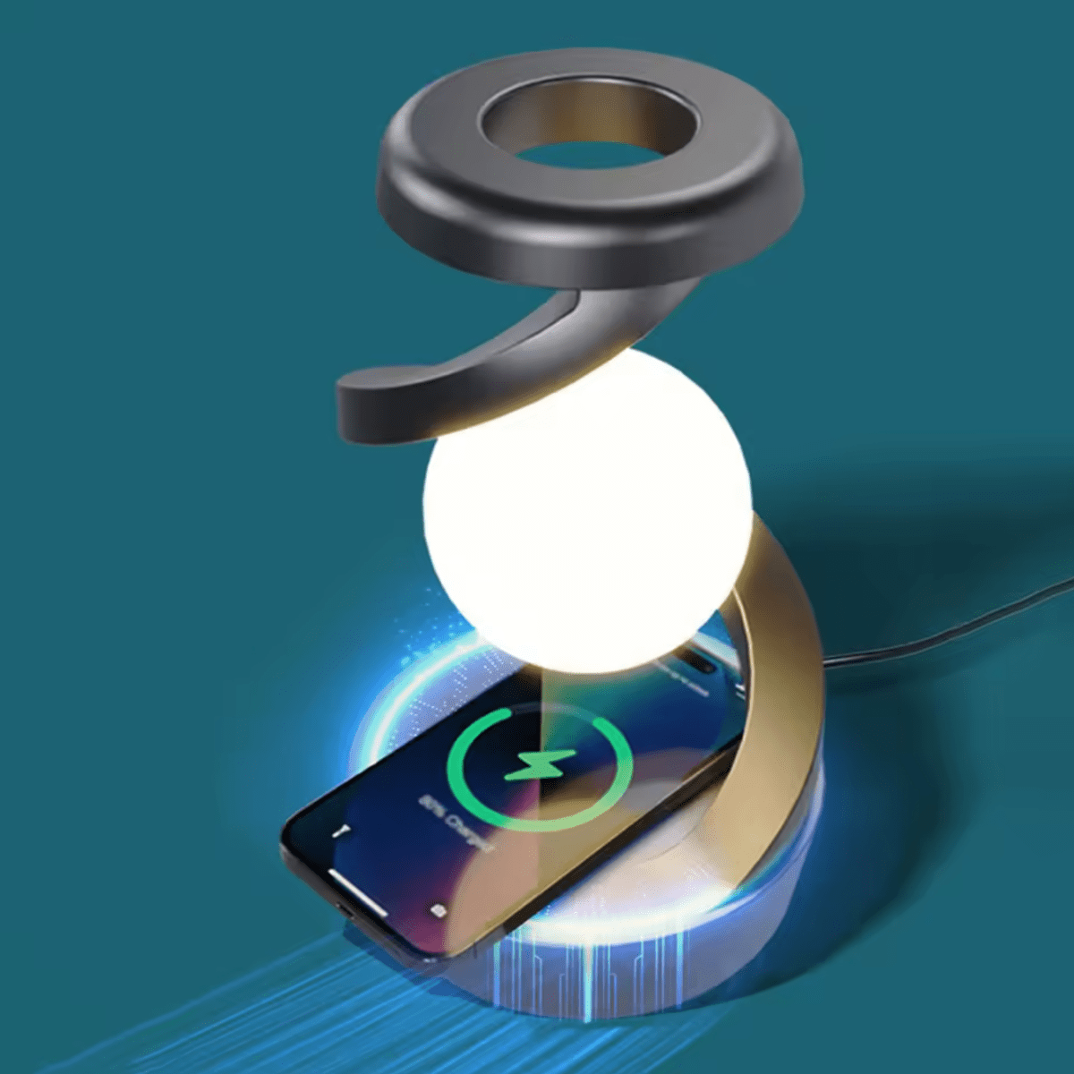 Levitating Moon Lamp – Gesture Control & Wireless Charging